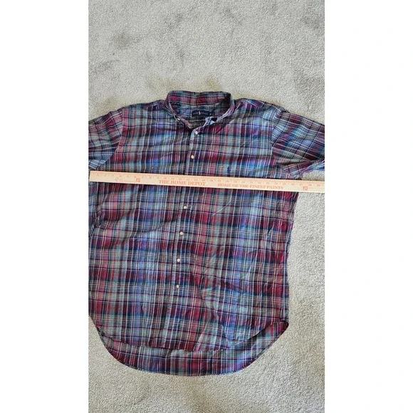 Ralph Lauren Mens XLT Tall Plaid Button Down Shirt Multicolor Cotton Pony Logo - Picture 8 of 9
